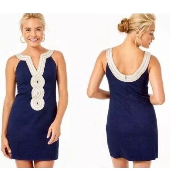 Lilly Pulitzer Valli Shift Dress Navy Blue NWT Sz 4 - Picture 1 of 10